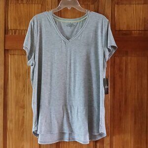 CUDDL DUDS gray S/S tee sz 1X woman's - NWT